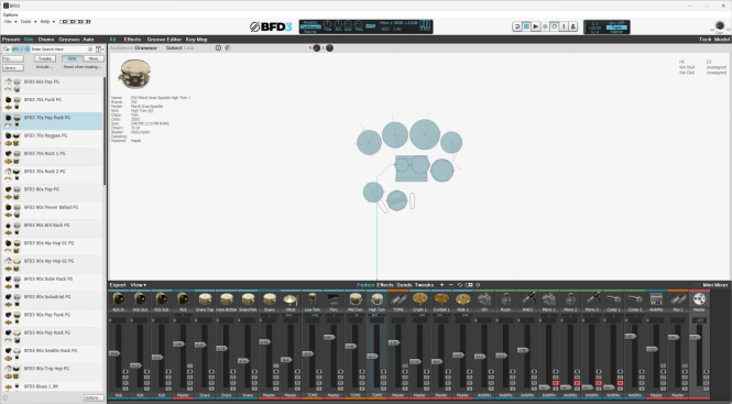 BFD3 drum software interface